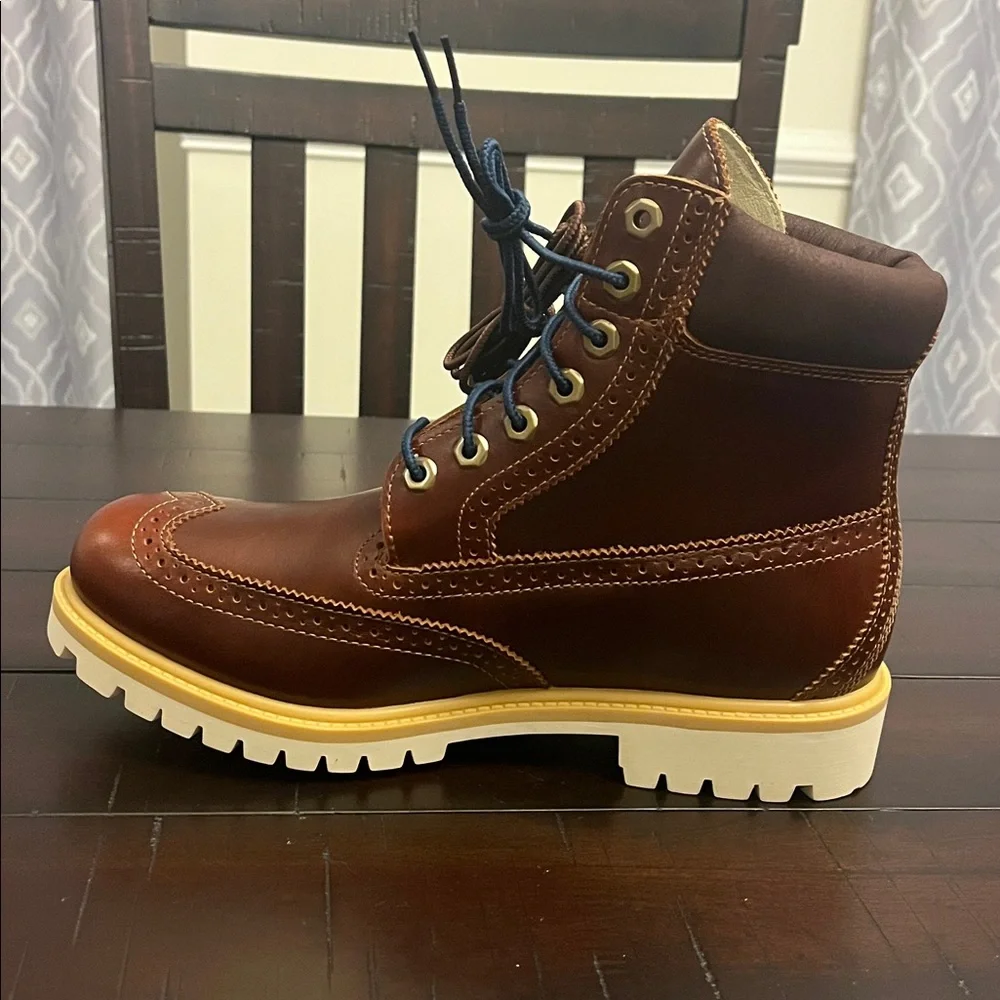 Timberland 6” Premium Brogue Boots new brown Mens Size 8.5